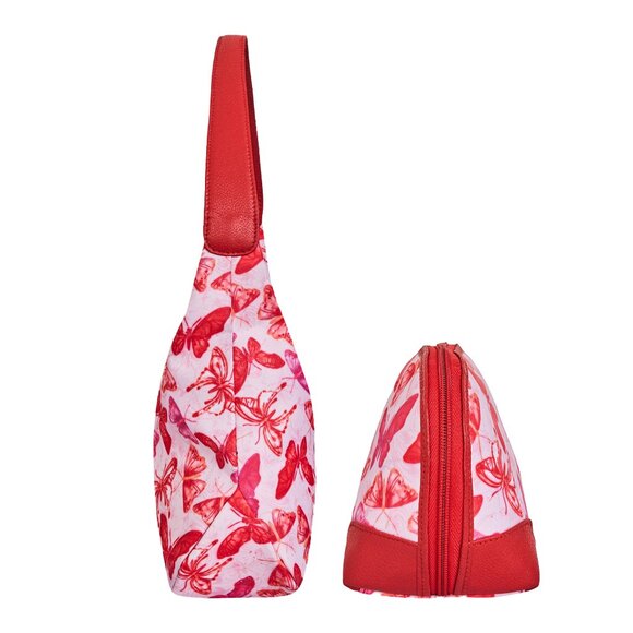 Butterfly Print Sling Hobo & Cosmetic Bag Combo for Women – Fabric Shoulder Bag - Picture 4 of 5